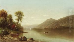 Lake George. Mit Bewachsenem Ufer Links Und Hugelzug Rechts by John Frederick Kensett