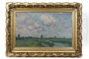 Dutch Windmills In Summer by Henry Rodman Kenyon