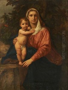 Vierge A L'enfant by Ernest van den Kerckhove