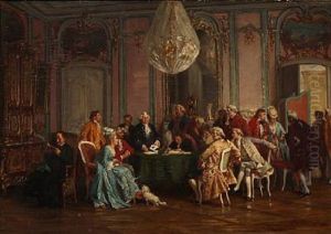Rococo Interior With People