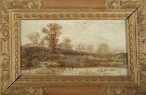 Landschapjes Met Bomen En Een Figuurtje (4 Works) by Frederik Jean Louis van de Kerckhove