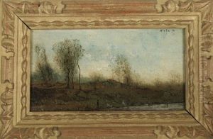 Boslandschapjes (3 Works) by Frederik Jean Louis van de Kerckhove