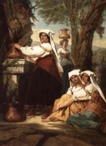 Vrouwen Bij De Bron by Jean van de Kerckhove