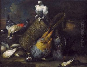 Jagdstillleben Mit Rebhuhn Und Anderem Federwild