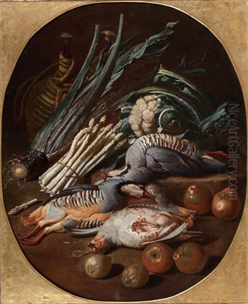 Composition Aux Perdrix Rouges Et Perdreaux Gris, Fruits Et Legumes - view 1