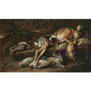 A Still Life With A Hare And Other Dead Game by Jacob van der (Giacomo da Castello) Kerckhoven