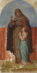 Zwei Altarbilder, Heilige Mutter Anna Mit Maria -christus by Karl Baumeister