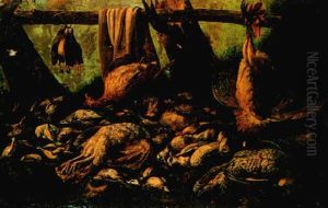 Gibier Mort Dans Un Paysage by Jacob van der (Giacomo da Castello) Kerckhoven