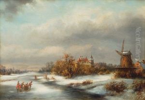 A Castle In Winter by Ludwig Kergel