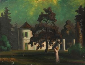 Begegnung Im Park (hertlov Bei Nacht) by Oldrich Kerhart