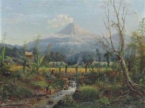 A Village In Java, Mount Semeru Beyond