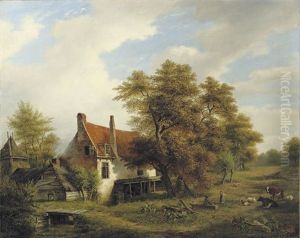 In The Farmyard by Maurits Ernest Hugo R. van den Kerkhoff