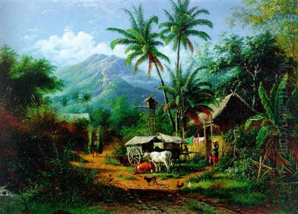 View In A Kampong Near A Volcano - view 1