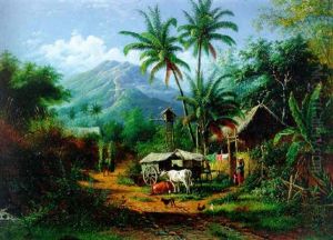 View In A Kampong Near A Volcano