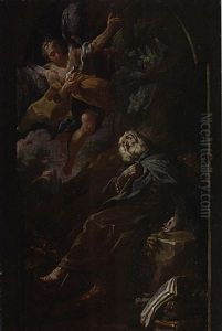Dem Hl. Antonius Abbas Erscheint Ein Engel Dem Hl. Antonius Abbas Erscheint Ein Engel