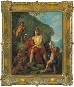 Bacchus Mit Amoretten In Einer Landschaft by Anton Kern