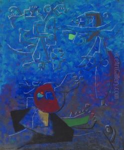 Nocturno Mit Rotem Segment. by Willi Baumeister