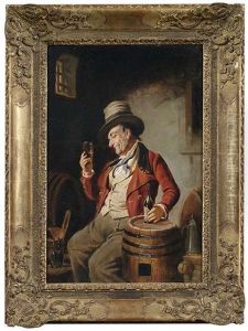 Weintrinker Im Fasskeller