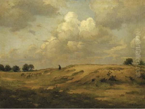 Onweerswolk, Blaricum: Leading The Flock Over The Heath - view 1