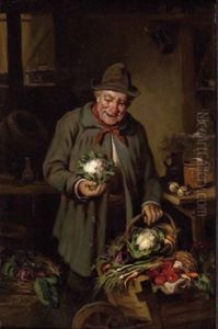 Bauer Beim Gemuse Betrachten