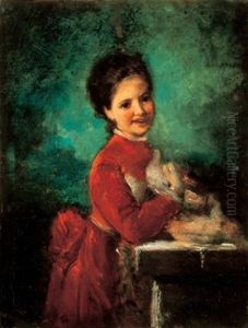 Piros Barsonyruhas Lany Galambbal (girl In Red Velvet Dress)