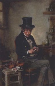 Der Dorfgeiger Bei Der Brotzeit by Hermann Kern