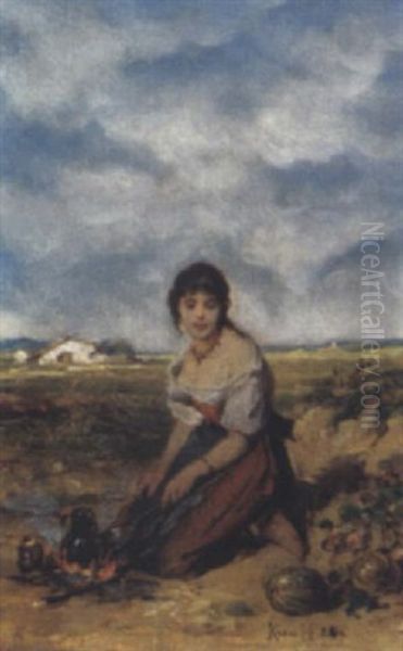 Zigeunermadchen In Einer Landschaft - view 1