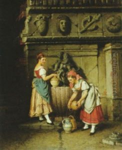 Madchen Am Brunnen by Hermann Kern
