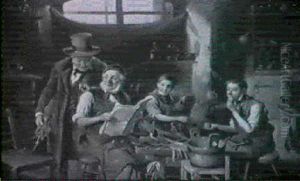 Besuch In Der Schusterwerkstatt by Hermann Kern