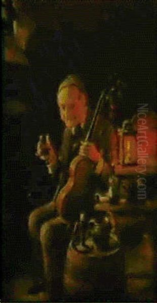 The Old Guitar Player - view 1