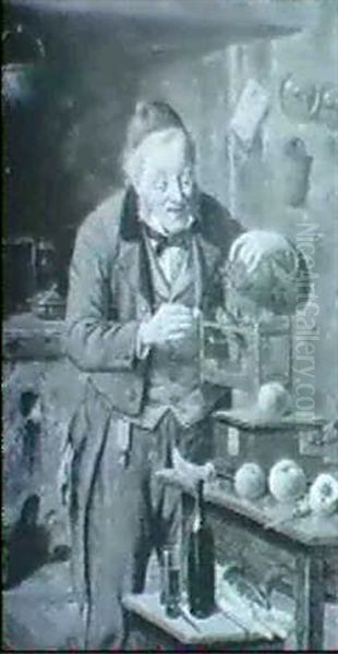 Alter Mann Mit Vogelbauer In Der Kuche - view 1
