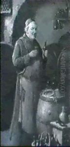 Bruder Kellermeister Bei Der Weinprobe by Hermann Kern