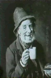 Der Kaffeetrinker.bildnis Eines Herren Mit Kaffeetasse Dem Betrachter Zugewandt Der Kaffeetrinker.bildnis Eines Herren Mit Kaffeetasse Dem Betrachter Zugewandt