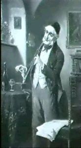 Alter Pfeifenraucher, Sich In Der Stube Geniesserisch Die Pfeife Anzundend by Hermann Kern