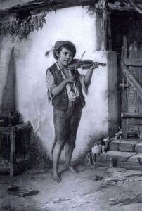 The Young Violinist by Hermann Kern