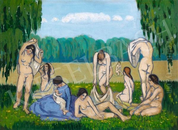 Bathers (by The Danube) by Karoly Kernstok