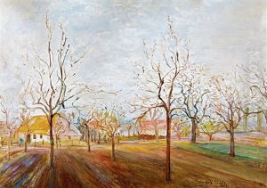 Early Spring In The Garden by Karoly Kernstok