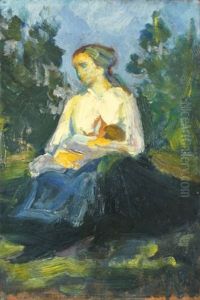 Mother With Child by Karoly Kernstok