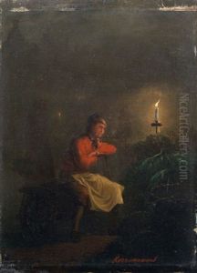 Kellermeister Bei Kerzenschein by Wilhelmus Jacobus Kerremans