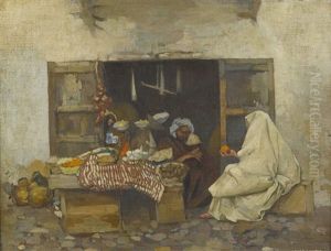 A North African Market by James Kerr-Lawson