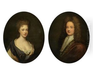 Portrait Of A Gentleman, Half-length; And Portrait Of A Lady, Half-length (a Pair) by Frederick Kerseboom