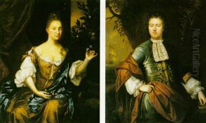 Portrait Of Admiral Mcculloch & Of His Wife by Frederick Kerseboom