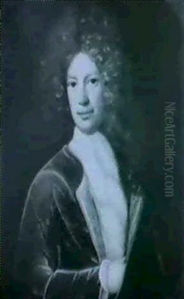 Portrait Of A Gentleman, Half Length In A Red Velvet Coat And A White Cravat - view 1