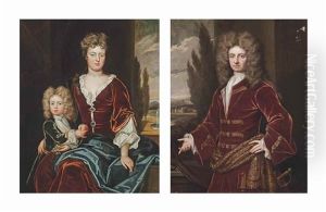 Portrait Of Ann Whitfield Of Canterbury (1630-1703), Nee Whitfield Of Ives Place; And Portrait Of John Whitfield Of Canterbury (1626-1705) by John Kerseboom
