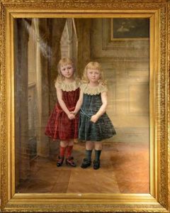 Portraits De Deux Fillettes by Karel Lodewijk de Kesel