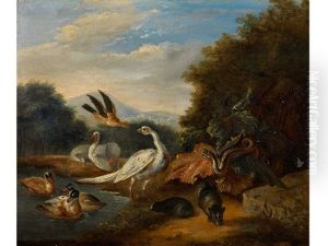 Exotische Fauna In Hugeliger Landschaft by Jan van Kessel the Elder