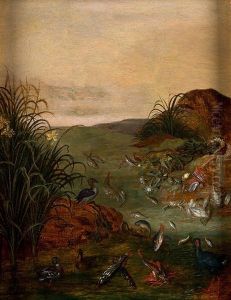Paisaje Con Aves, Y Peces by Jan van Kessel the Elder