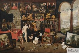 Venus Und Amor In Einem Galerieraum, Moglicherweise Allegorie Des Gesichts