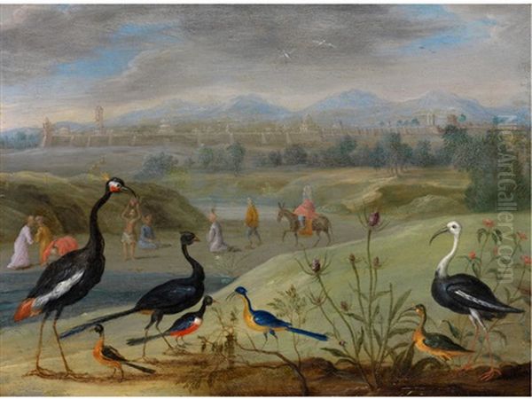 Exotische Vogel In Fernostlicher Landschaft - view 1
