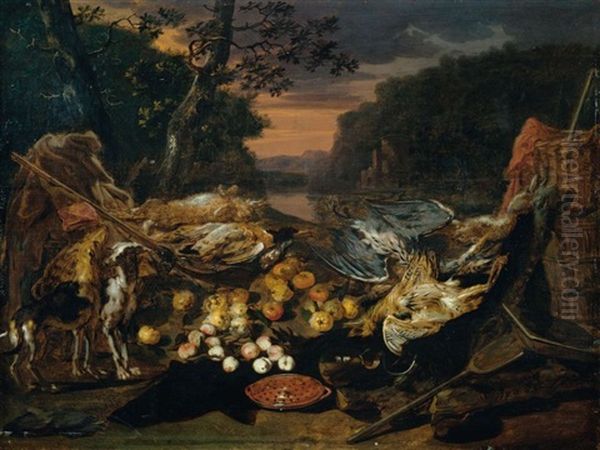Trophee De Chasse Dans Un Paysage - view 1